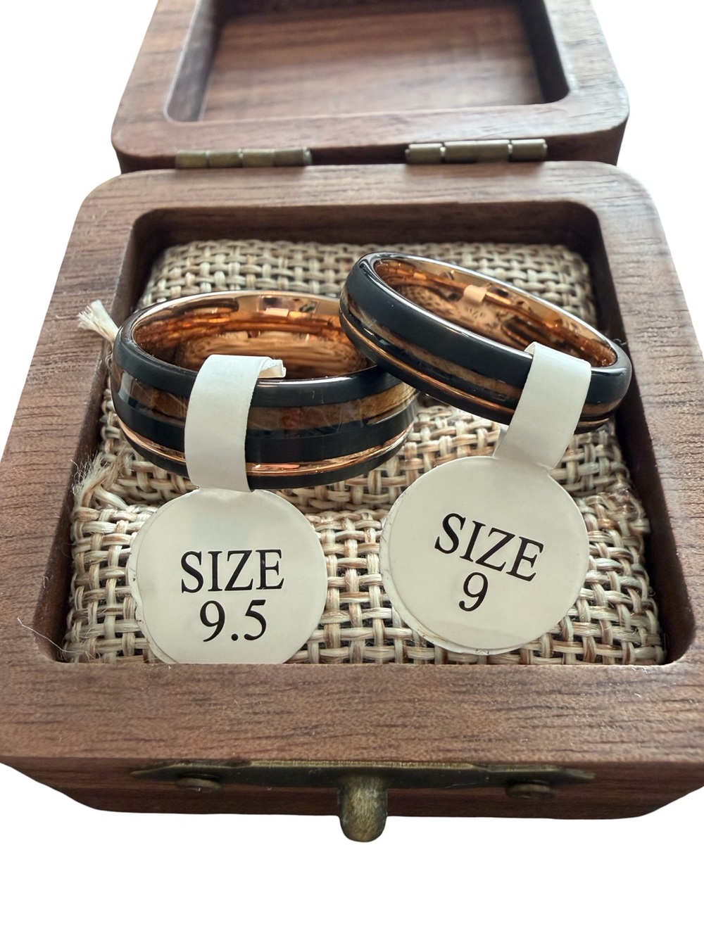 Wedding Band Set Of Two Rings Black/Copper Size 9/9.5